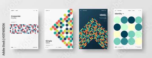Fotomural Business presentation vector A4 vertical orientation front page mock up set