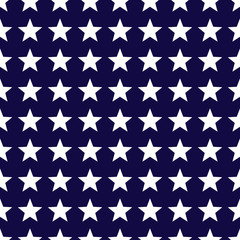 Wall Mural - white stars on dark blue background seamless pattern