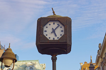 Wall Mural - Public Clock Pole