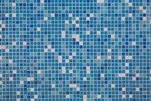 Background Of Blue, White, Ceramic Tiles. The Texture Of The Tiles.