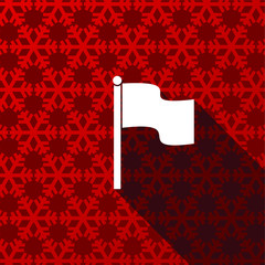 Leinwandbilder - Flag flat design christmas and winter concept vector icon with snowflakes