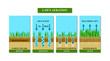 Lawn aeration before and after, vector illustration.