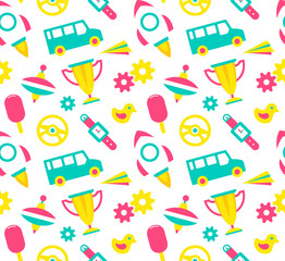 Wall Mural - seamless patterns for kids. isolated on white background