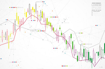 Financial trade concept. Stock market and exchange. Candle stick graph chart.