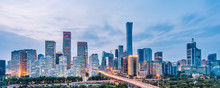 Dusk View Of CBD Skyline In Beijing, China