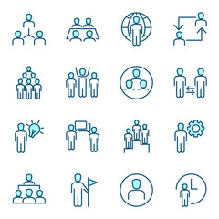 Leinwandbilder - Business Corporation set icon template color editable. Head Hunting pack symbol vector sign isolated on white background icons vector illustration for graphic and web design.