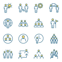 Leinwandbilder - Business Corporation set icon template color editable. Head Hunting pack symbol vector sign isolated on white background icons vector illustration for graphic and web design.