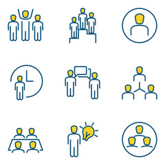 Leinwandbilder - Business Corporation set icon template color editable. Head Hunting pack symbol vector sign isolated on white background icons vector illustration for graphic and web design.