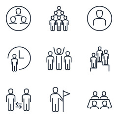 Leinwandbilder - Business Corporation set icon template color editable. Head Hunting pack symbol vector sign isolated on white background icons vector illustration for graphic and web design.
