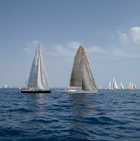 Fototapeta  - Sailing. Saling boat. Superyacht. Palma Cup. Palma de Mallorca. Spain. Mediterranean Sea