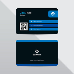 Wall Mural - Modern business card design template. Blue color element rounded arrow, clean composition design.