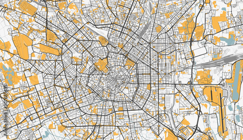 Fotografía Detailed map of Milan, Italy