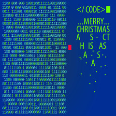 Programming Code, Dos, vector numbers with code, text of merry christmas, vector illustration,