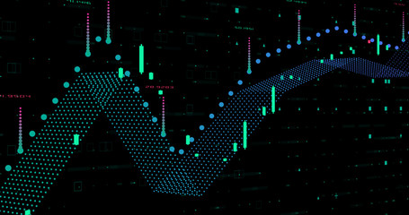 Wall Mural - Abstract grid shape landscape background. 3D rendering