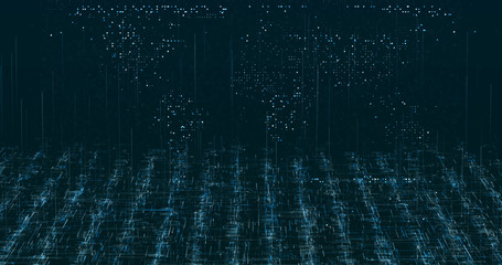 Wall Mural - abstract digital network data background, 3d rendering