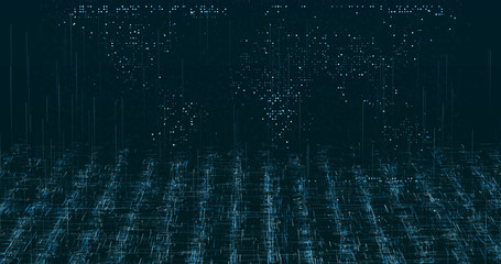 Wall Mural - Abstract digital network data background, 3D rendering