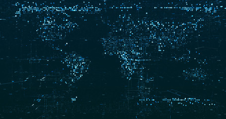 Wall Mural - abstract digital network data background, 3d rendering