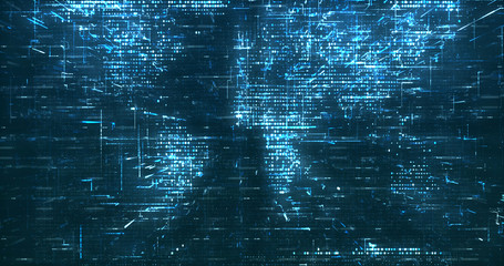 Wall Mural - abstract digital network data background, 3d rendering