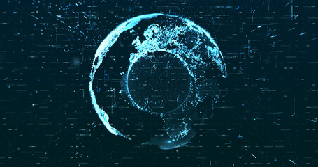 Wall Mural - Digital space world 3d data earth background