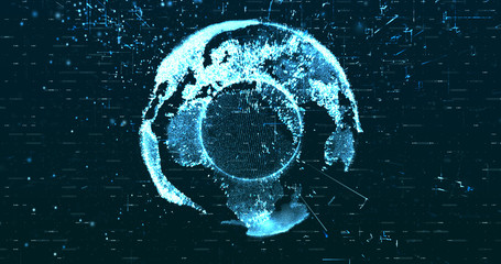 Wall Mural - Digital space world 3d data earth background