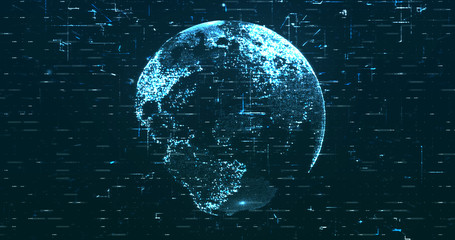 Wall Mural - Digital space world 3d data earth background