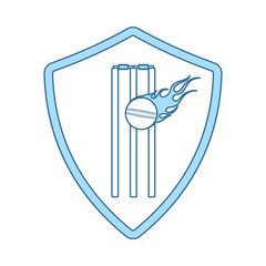 Wall Mural - Cricket Shield Emblem Icon