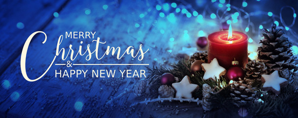 Wall Mural - christmas card - merry christmas and happy new year