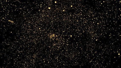 festive digital motion background with massive cloud of bright yellow sparks spinning in a whirlwind