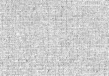 Vector Fabric Texture. Distressed Texture Of Weaving Fabric. Grunge Background. Abstract Halftone Vector Illustration. Overlay To Create Interesting Effect And Depth. Black Isolated On White. EPS10.