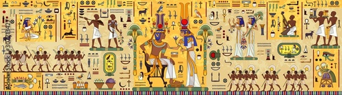 Fotografía Egyptian hieroglyph and symbolAncient culture sing and symbol