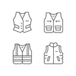 Set line icons of vest