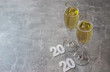 2020, Nowy Rok, szampan, kieliszki