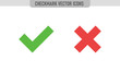 © Matias - Checkmark vector icons, green tick and red x cross. Approval and disapproval Check marks.