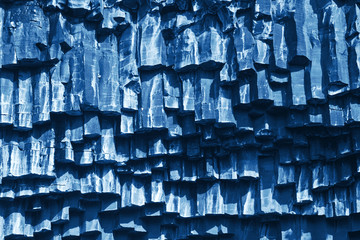 Poster - Hexagonal columns rocks blue toned