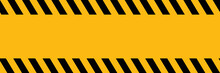 Horizontal Black And Yellow No Entry Sign Background With Blank