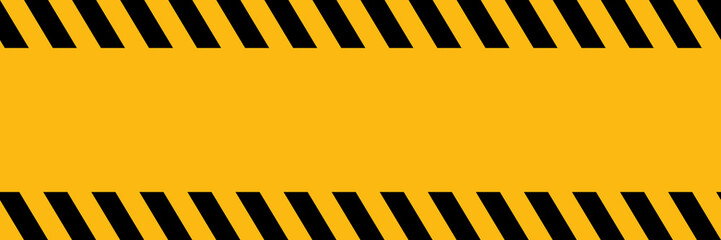 horizontal black and yellow no entry sign background with blank