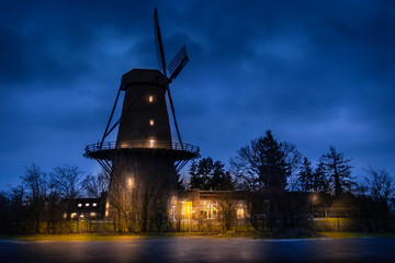 Wall Mural - Xanten, Germany - Evening View of an Old Windmill in Xanten, Germany