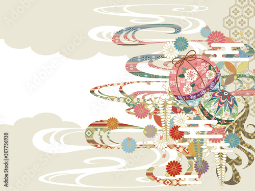 和柄背景素材レトロポップ Wall Mural Wallpaper Murals Risings