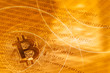 Goldener Bitcoin Blockchain Kryptowährung Hintergrund
