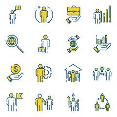 Leinwandbilder - Business Corporation set icon template color editable. Head Hunting pack symbol vector sign isolated on white background icons vector illustration for graphic and web design.
