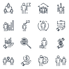 Leinwandbilder - Business Corporation set icon template color editable. Head Hunting pack symbol vector sign isolated on white background icons vector illustration for graphic and web design.