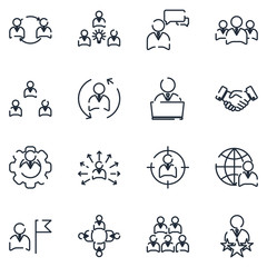 Poster - Business Corporation set icon template color editable. Head Hunting pack symbol vector sign isolated on white background icons vector illustration for graphic and web design.