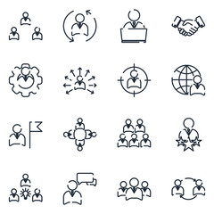 Poster - Business Corporation set icon template color editable. Head Hunting pack symbol vector sign isolated on white background icons vector illustration for graphic and web design.