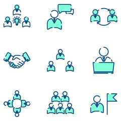 Leinwandbilder - Business Corporation set icon template color editable. Head Hunting pack symbol vector sign isolated on white background icons vector illustration for graphic and web design.
