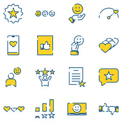 Aufkleber - Testimonials set icon template color editable. Customer satisfaction pack symbol vector sign isolated on white background icons vector illustration for graphic and web design.