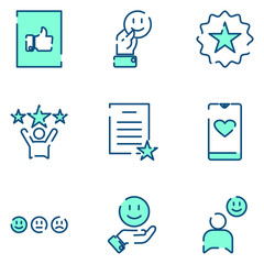Aufkleber - Testimonials set icon template color editable. Customer satisfaction pack symbol vector sign isolated on white background icons vector illustration for graphic and web design.