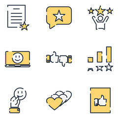Aufkleber - Testimonials set icon template color editable. Customer satisfaction pack symbol vector sign isolated on white background icons vector illustration for graphic and web design.