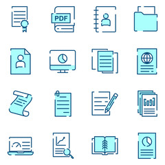 Leinwandbilder - Document Flow Management set icon template color editable. Document pack symbol vector sign isolated on white background icons vector illustration for graphic and web design.