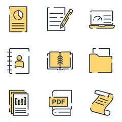Leinwandbilder - Document Flow Management set icon template color editable. Document pack symbol vector sign isolated on white background icons vector illustration for graphic and web design.