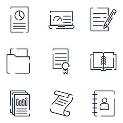 Poster - Document Flow Management set icon template color editable. Document pack symbol vector sign isolated on white background icons vector illustration for graphic and web design.